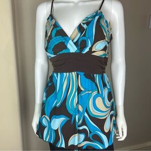 Stylish Blue and Brown Women's Tank Top